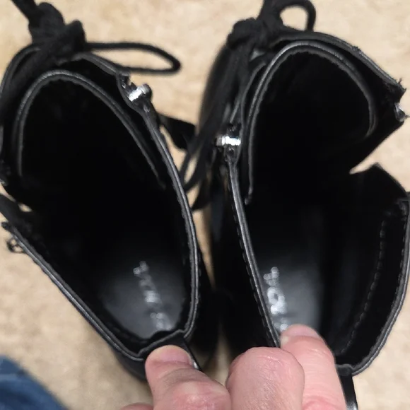 Soda Black Lace Up Ankle Boots - Picture 7 of 7